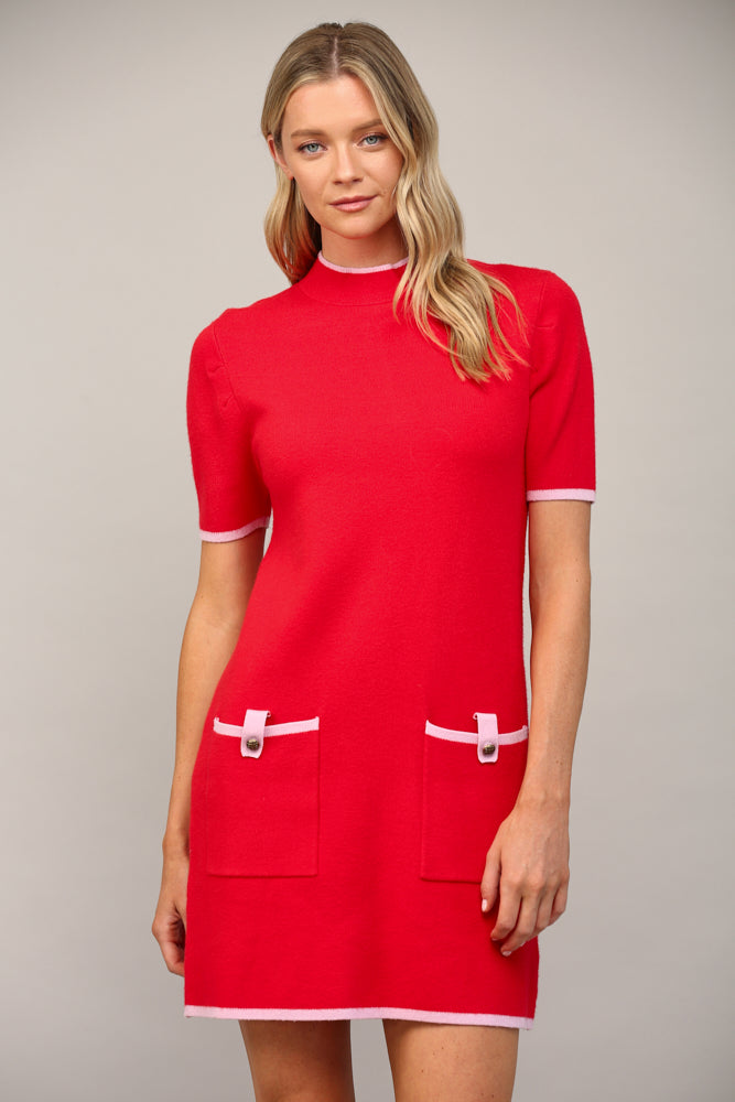 Mock Neck Sweater Mini Dress Mock Neck Sweater Mini Dress