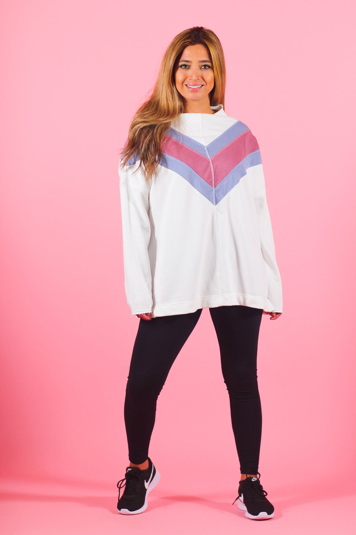 Color Block Oversized Pullover