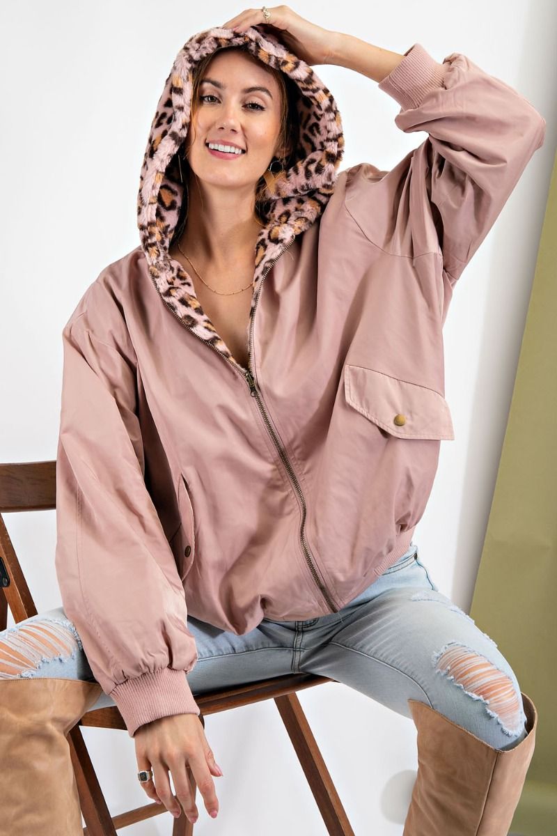 Womens leopard clearance bomber jacket