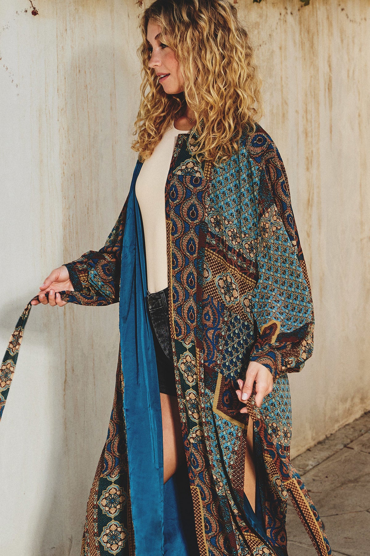 Desert Riviera Bishop Sleeve Open Front Duster - Main Image