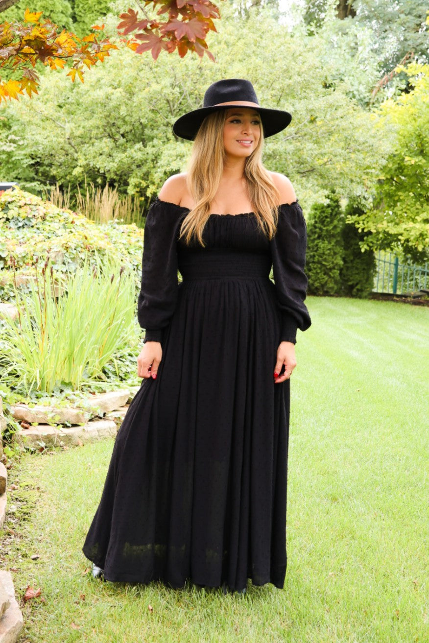 Swiss Dot Black Maxi Penelope The Label Swiss Dot Black Maxi Penelope The Label
