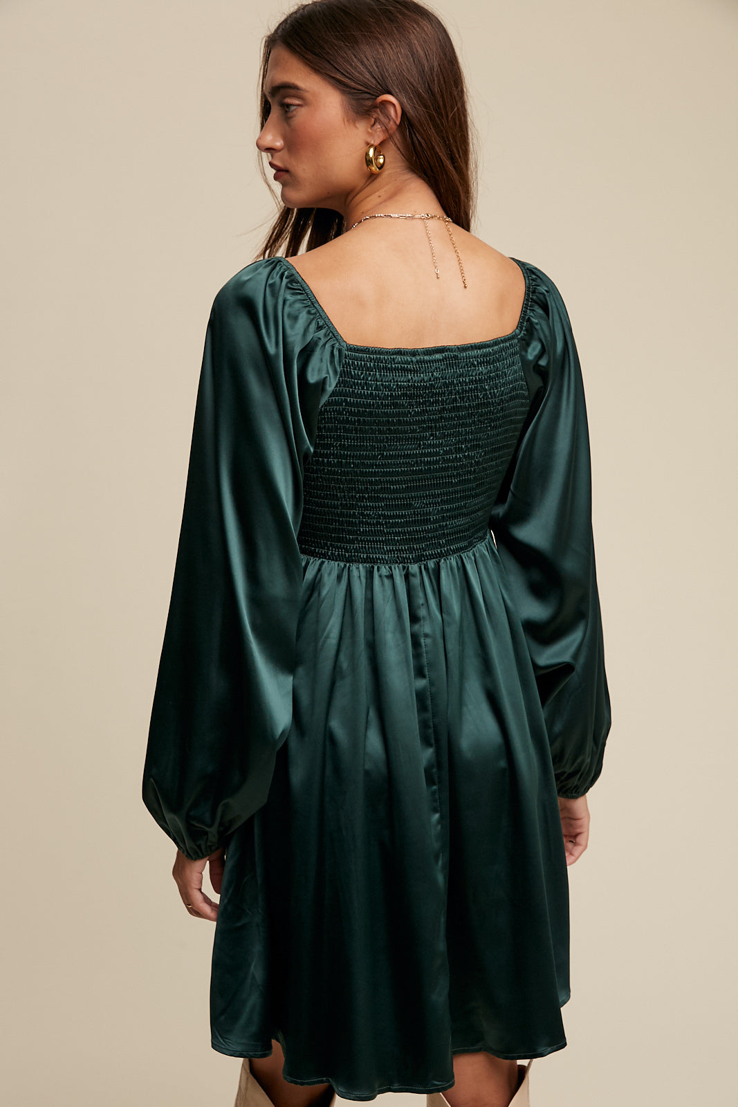 Cinched Satin Mini Dress Cinched Satin Mini Dress