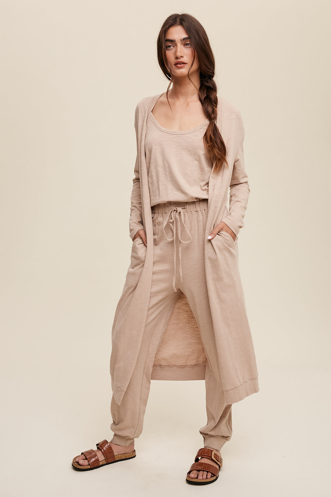 Amy Jumpsuit And Long Cardigan Set