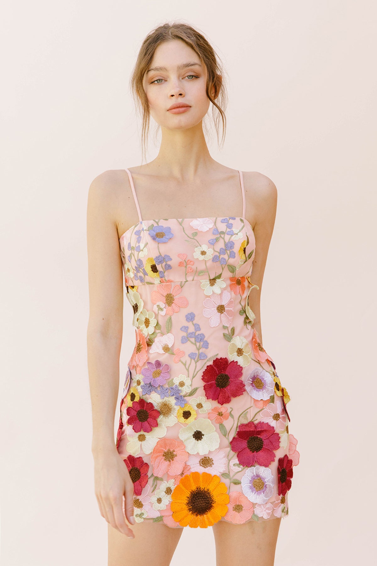 3D Multi Floral Mini Dress