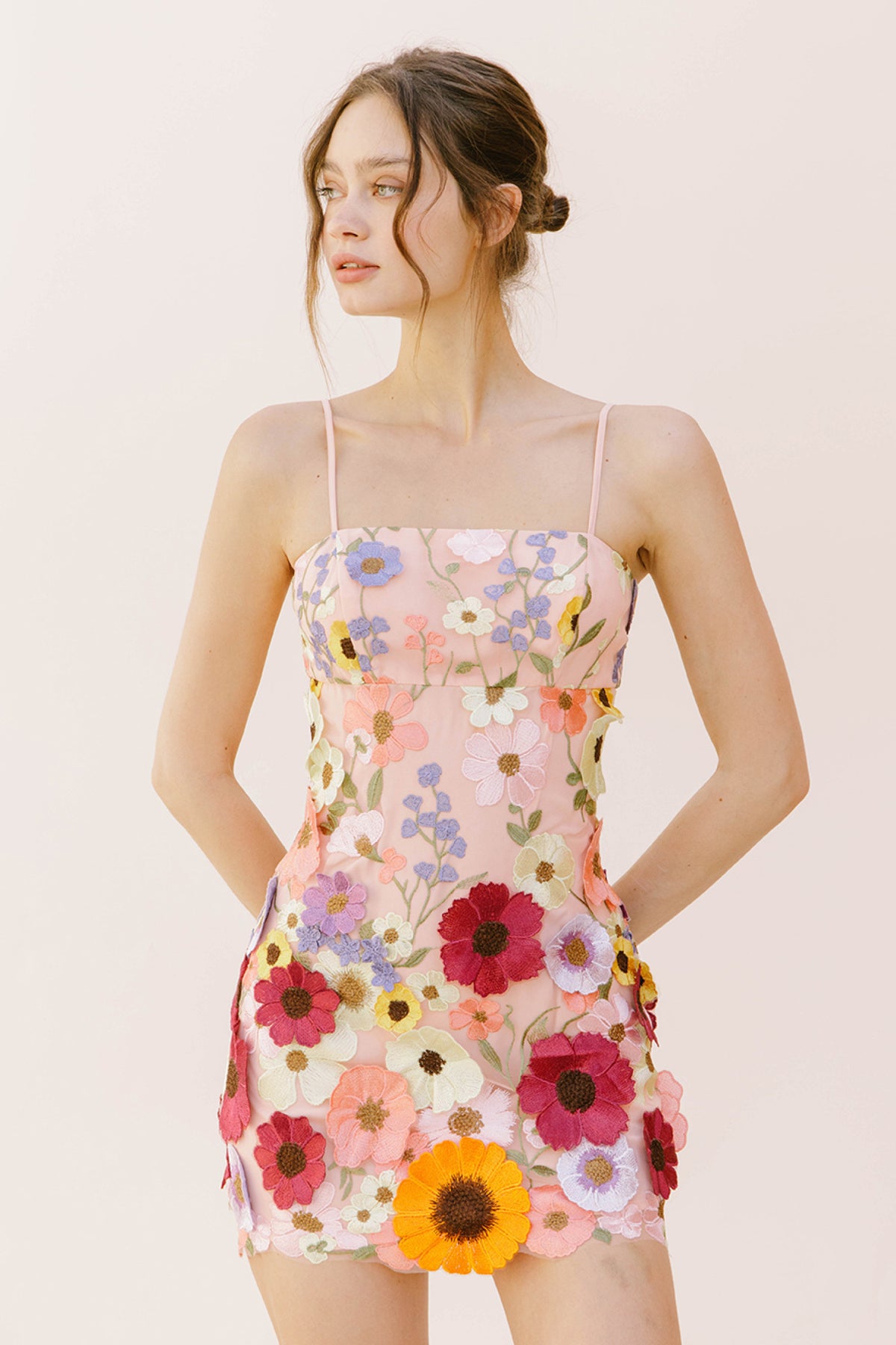 3D Multi Floral Mini Dress