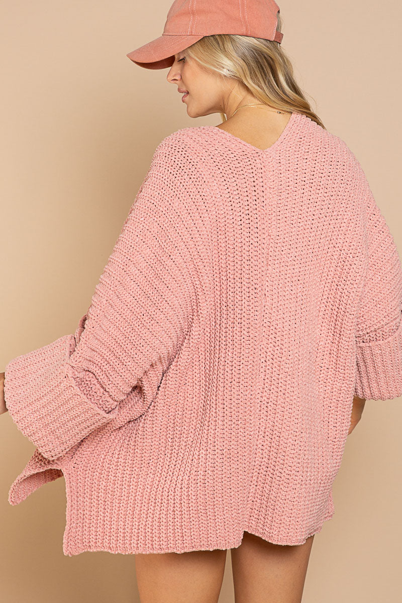 Cable Knit 3/4 Sleeve Cardigan