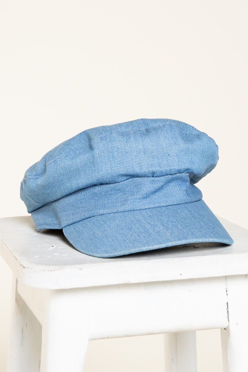 Cappello Newsboy In Denim Beret Gatsby Piatto Baker Boy Cappello Newsboy In Denim Beret Gatsby Piatto Baker Boy
