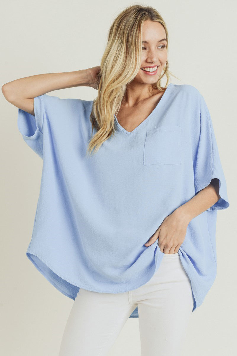 Solid Boxy Pocket Top