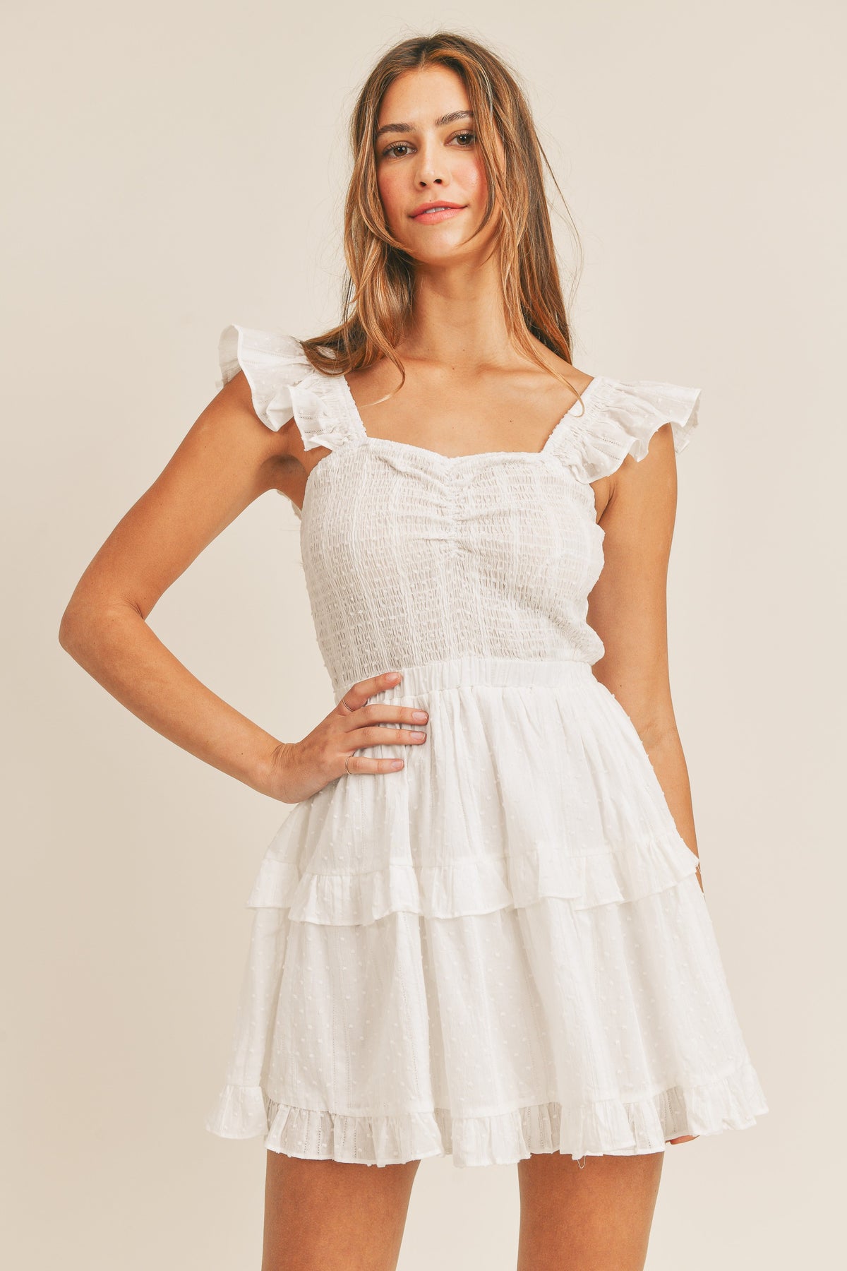 Greece Ruffle Tier Mini Dress Penelope The Label Greece Ruffle Tier Mini Dress Penelope The Label