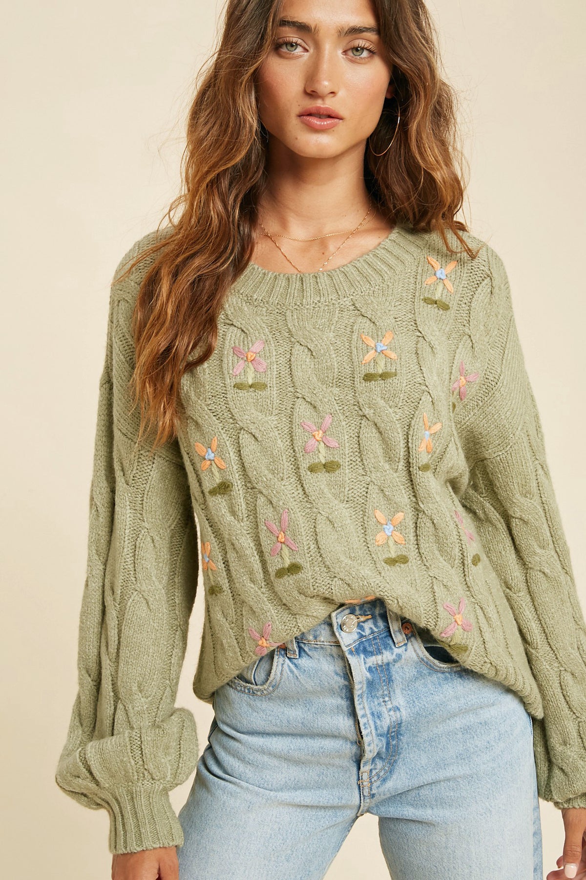Bloom Cable Knit Sweater