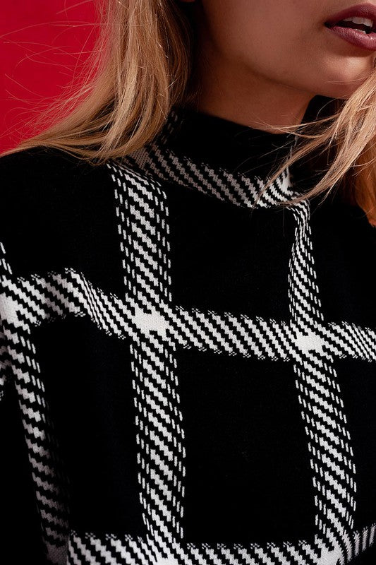 Monochrome Check Sweater