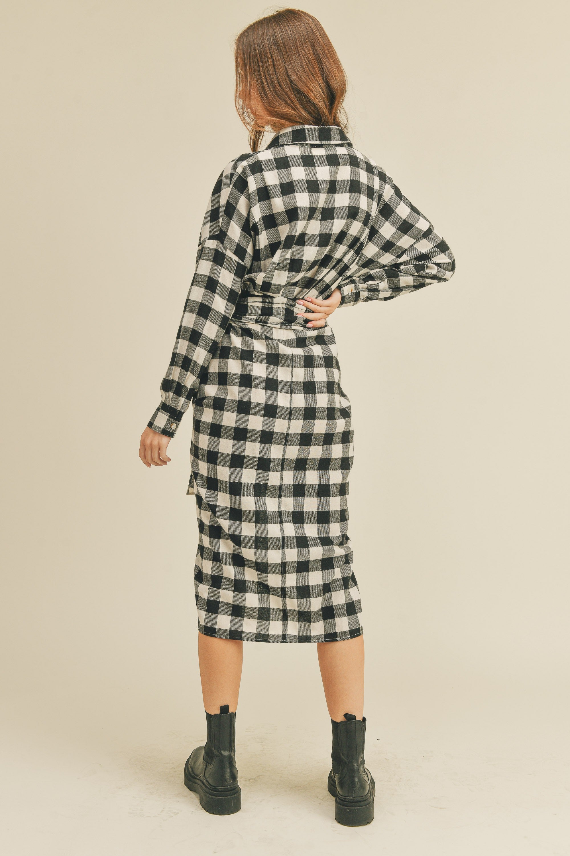 Plaid Shirt Midi Dress Penelope The Label Plaid Shirt Midi Dress Penelope The Label
