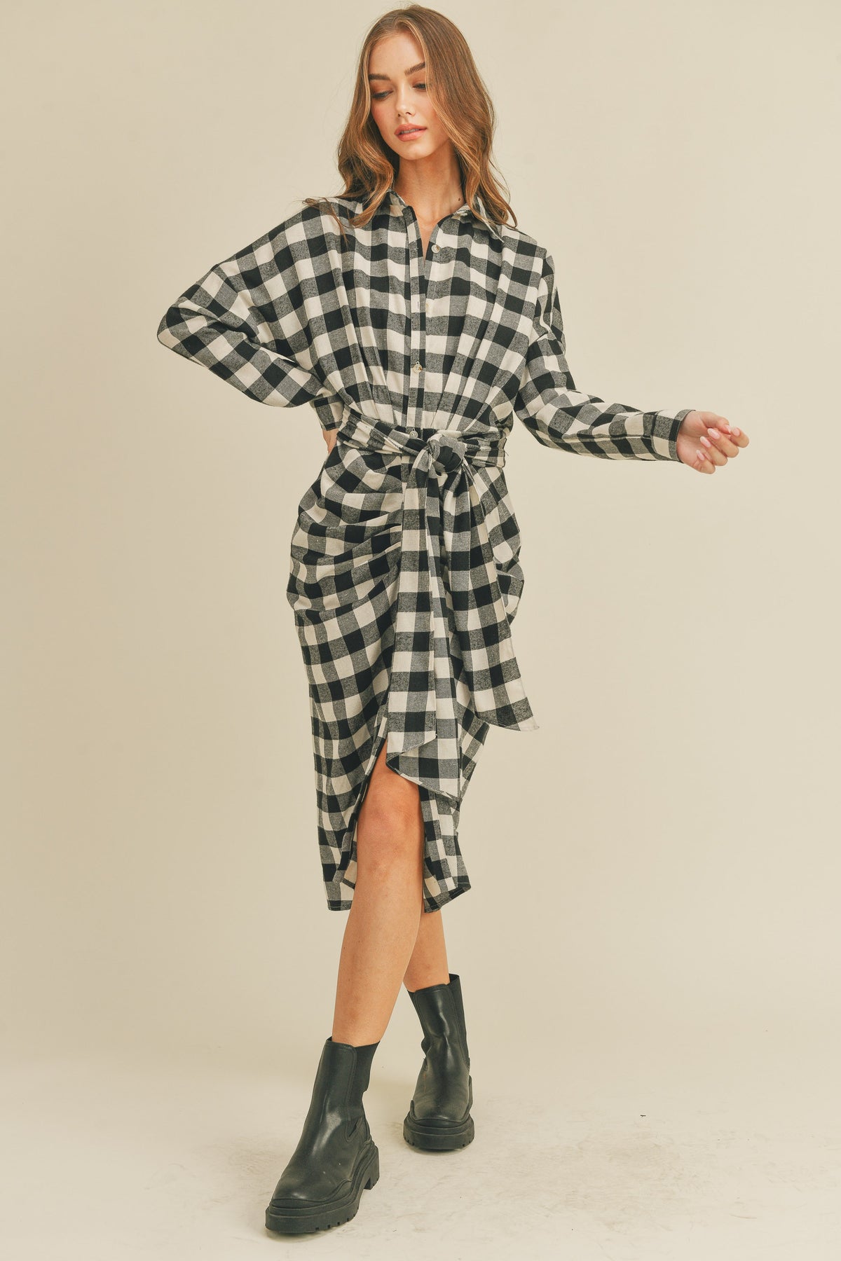 Plaid Shirt Midi Dress Penelope The Label Plaid Shirt Midi Dress Penelope The Label
