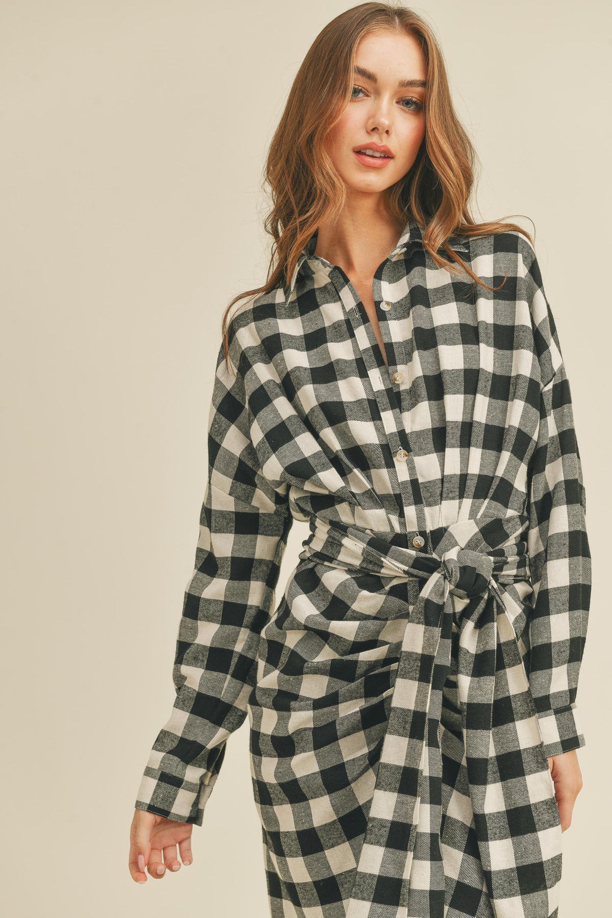 Plaid Shirt Midi Dress Plaid Shirt Midi Dress