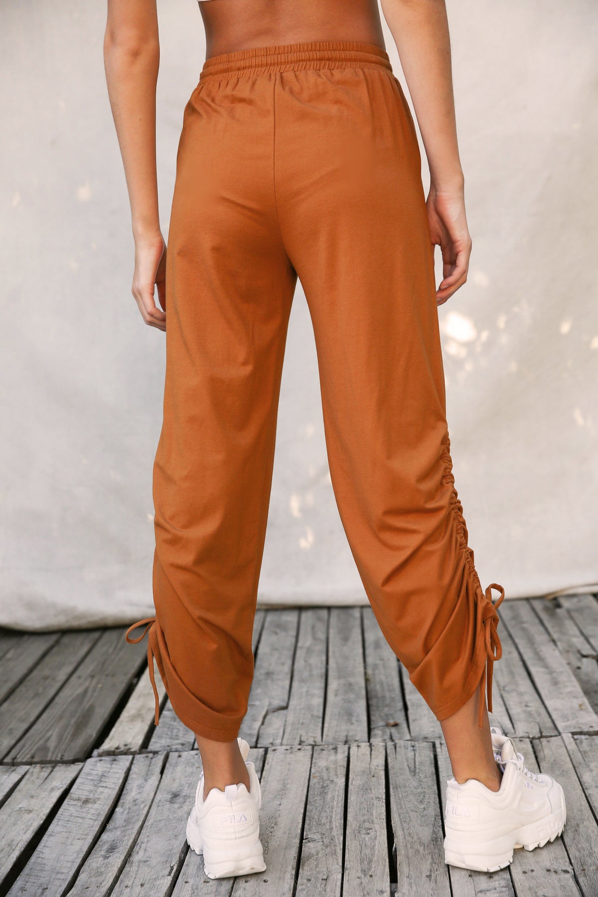 Stretched Jersey Ruched Sweatpants