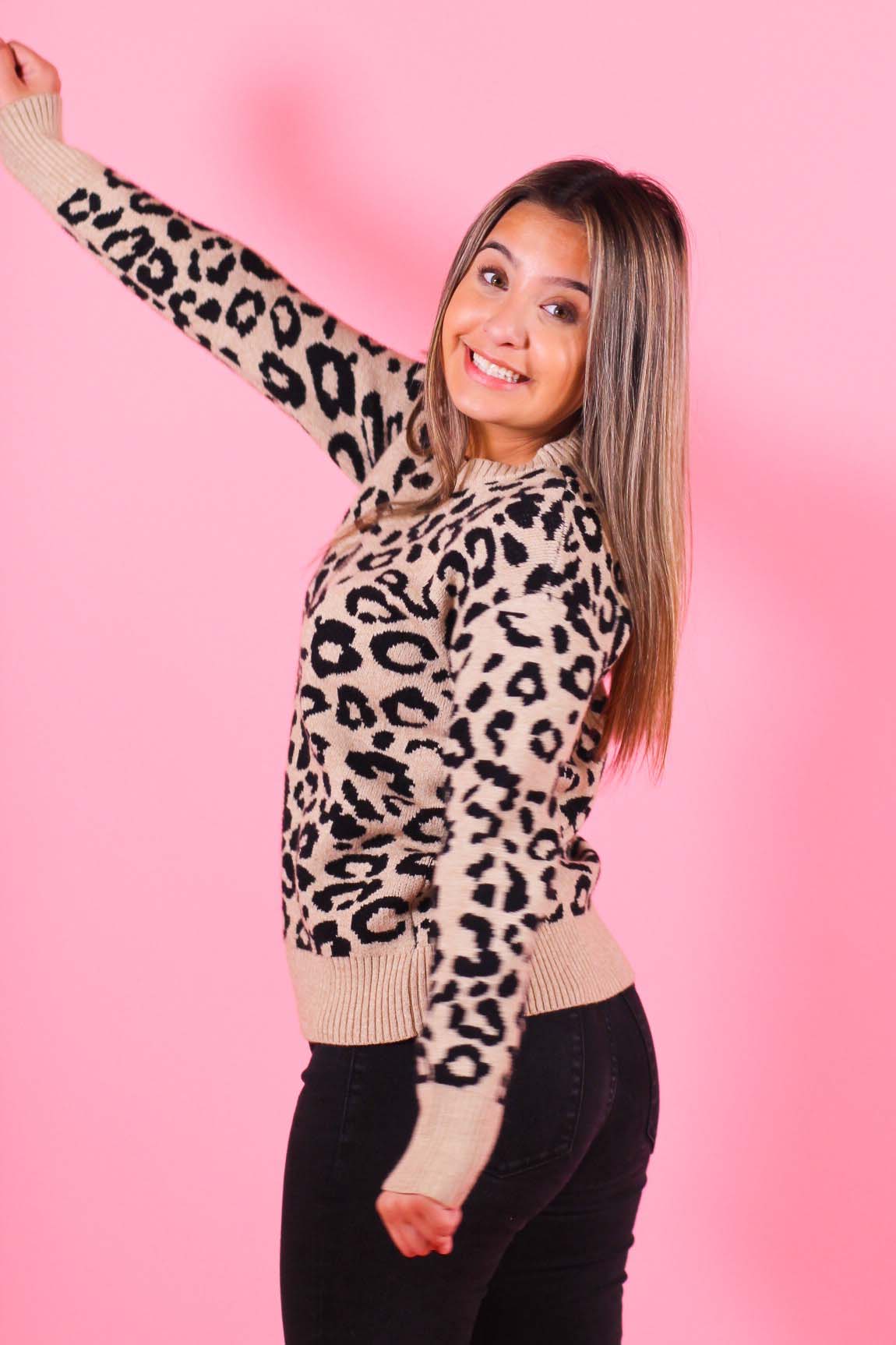 Smitten Leopard Print Sweater