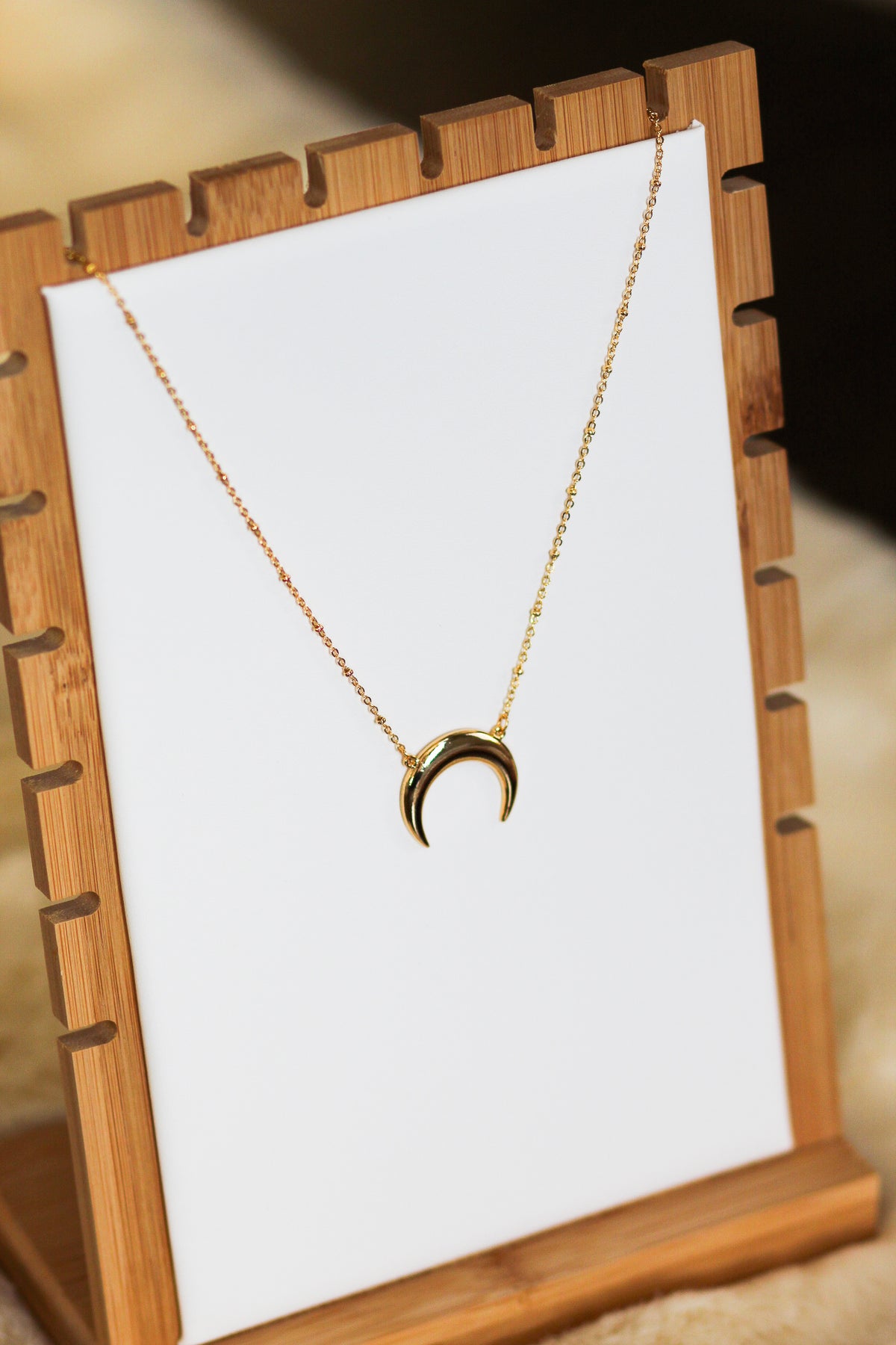 Gold Celtic Goddess Crescent Necklace