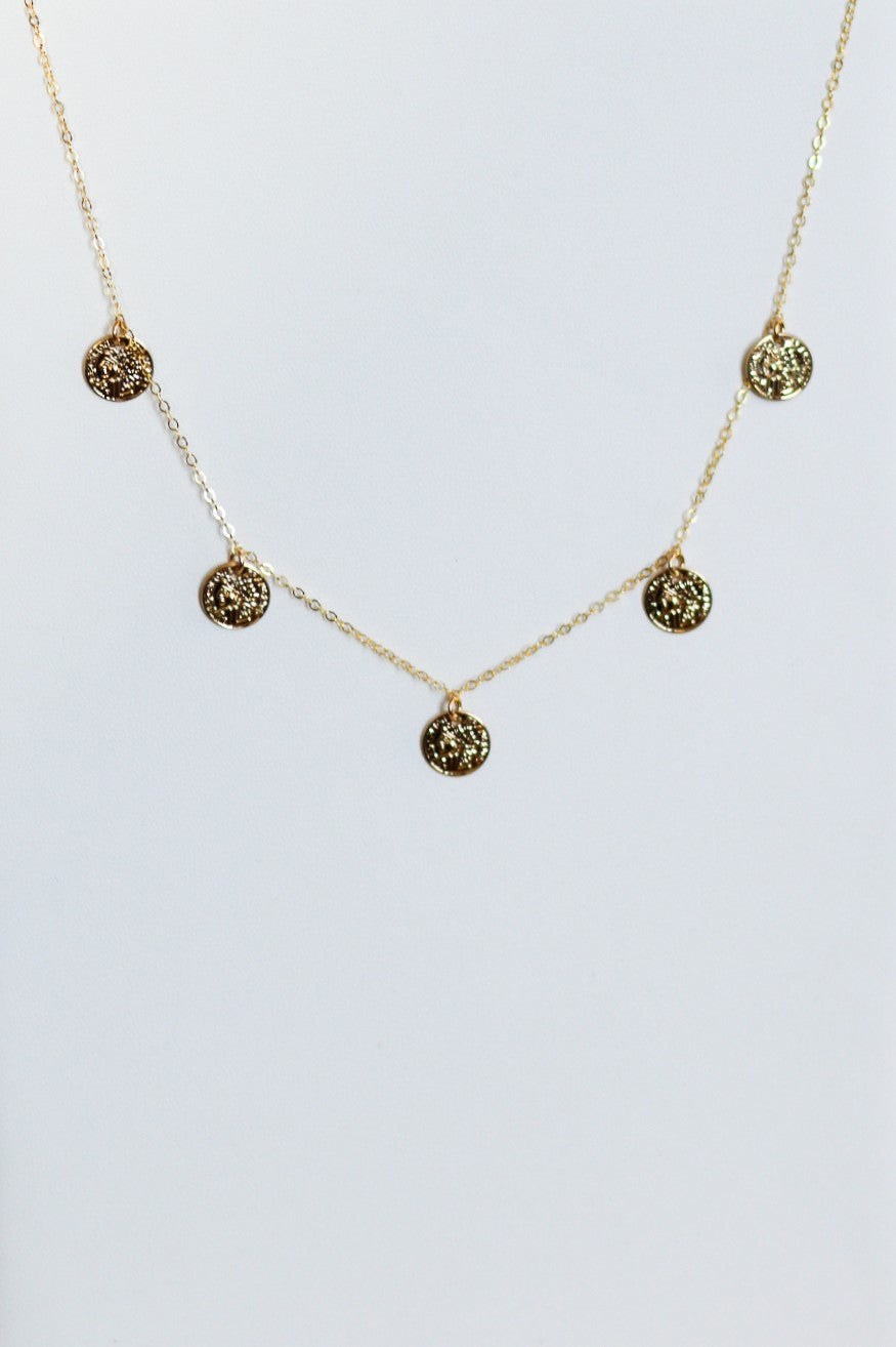 Chain With Gold Plate Small Coin Dangles
