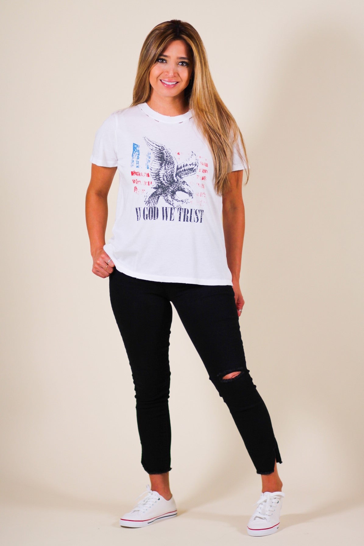 God Bless America Distressed Vintage Graphic Tee