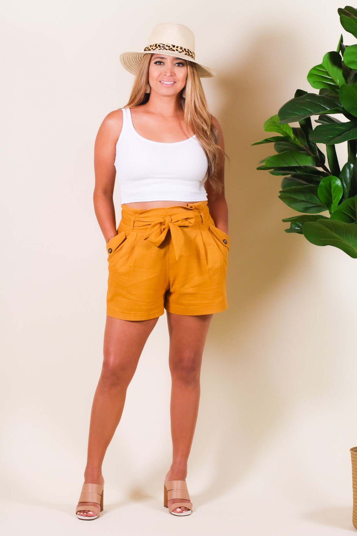 Super High Waisted Paperbag Shorts