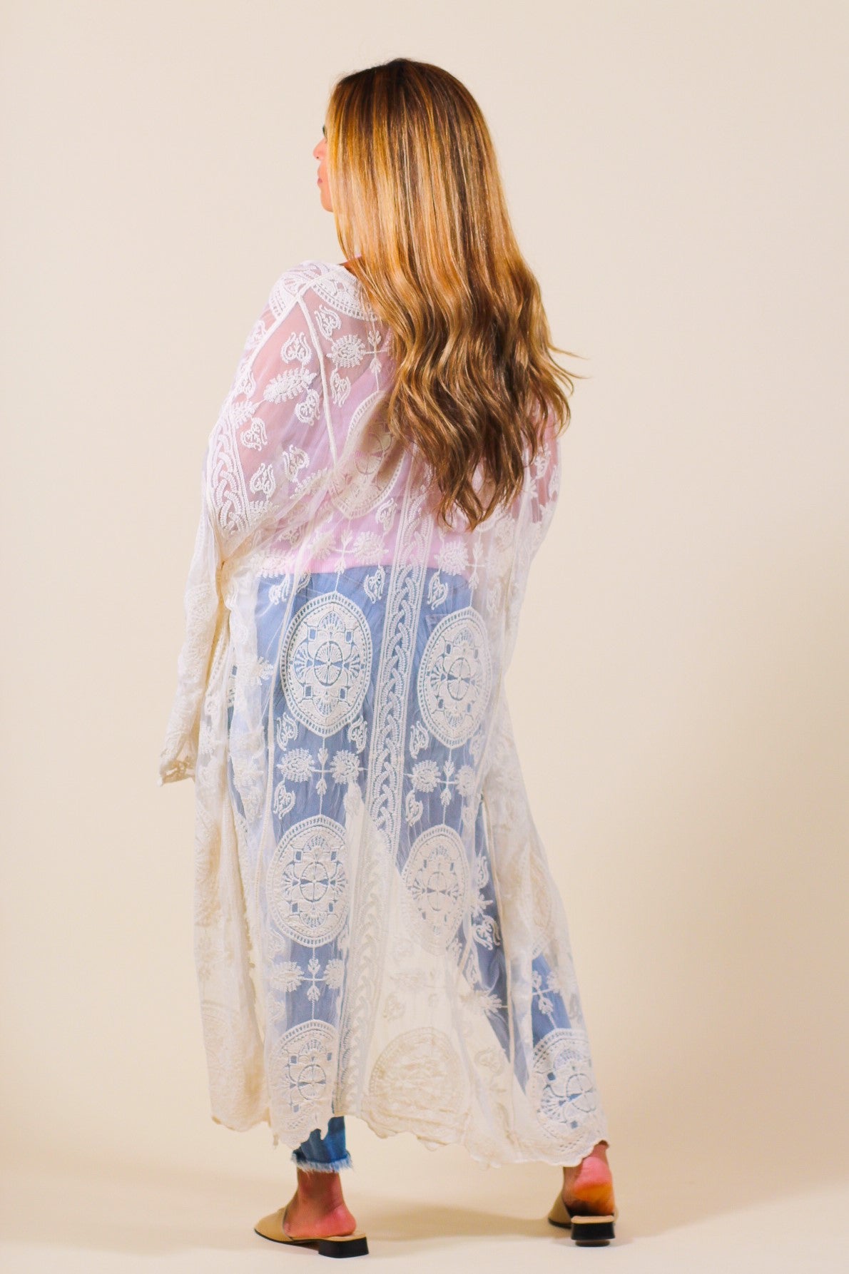 Lace Long Kimono