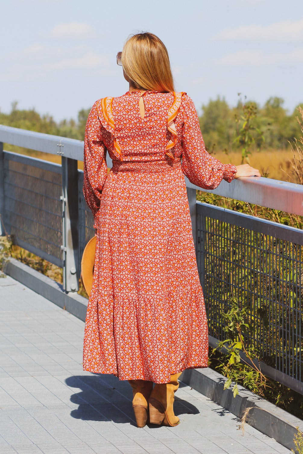 Boho Floral Print Midi Dress Penelope The Label Boho Floral Print Midi Dress Penelope The Label