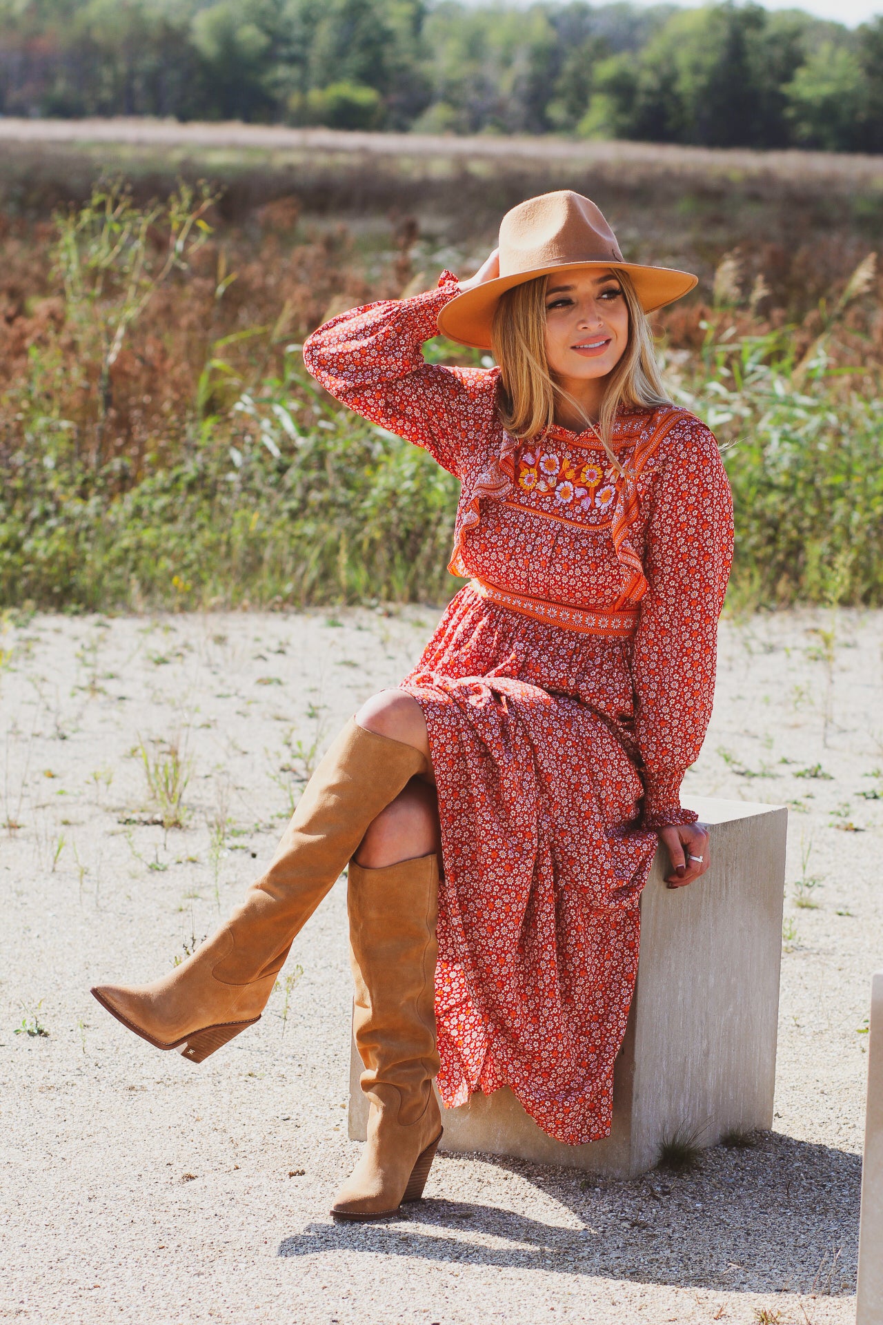 Boho Floral Print Midi Dress Penelope The Label Boho Floral Print Midi Dress Penelope The Label