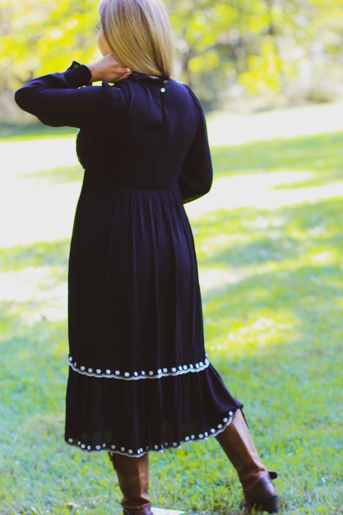 Smocked Neck Embroidered Midi Dress Penelope The Label Smocked Neck Embroidered Midi Dress Penelope The Label
