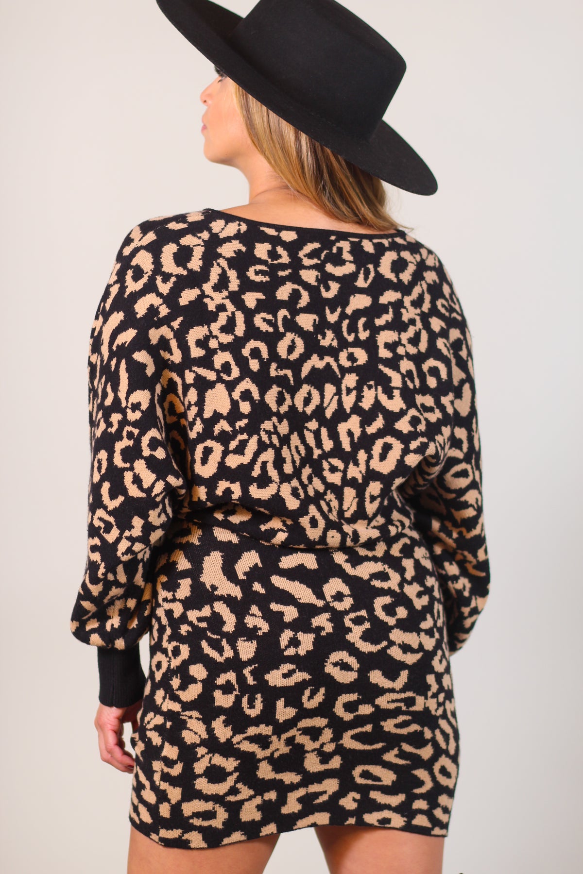 Knit Leopard Print Mini Dress