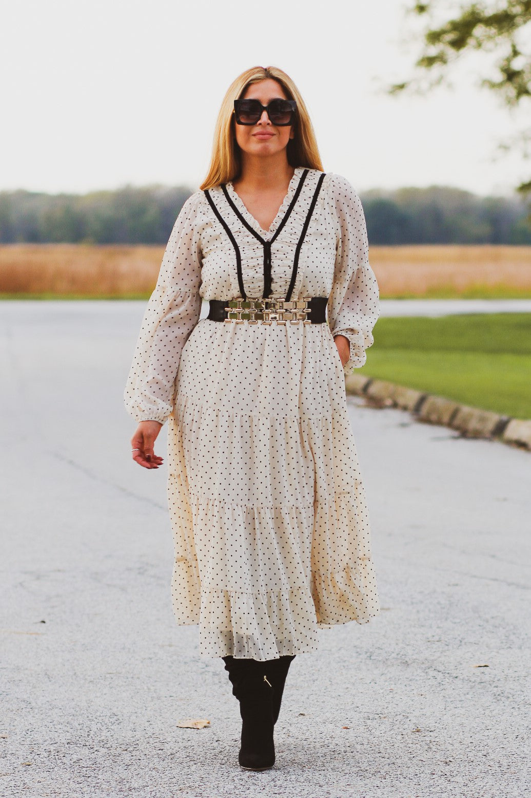Florence Polka Dot Midi Dress