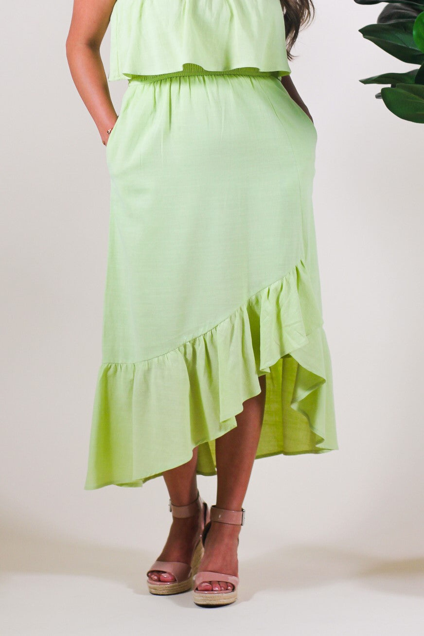 Asymmetrical Ruffle Cami Dress