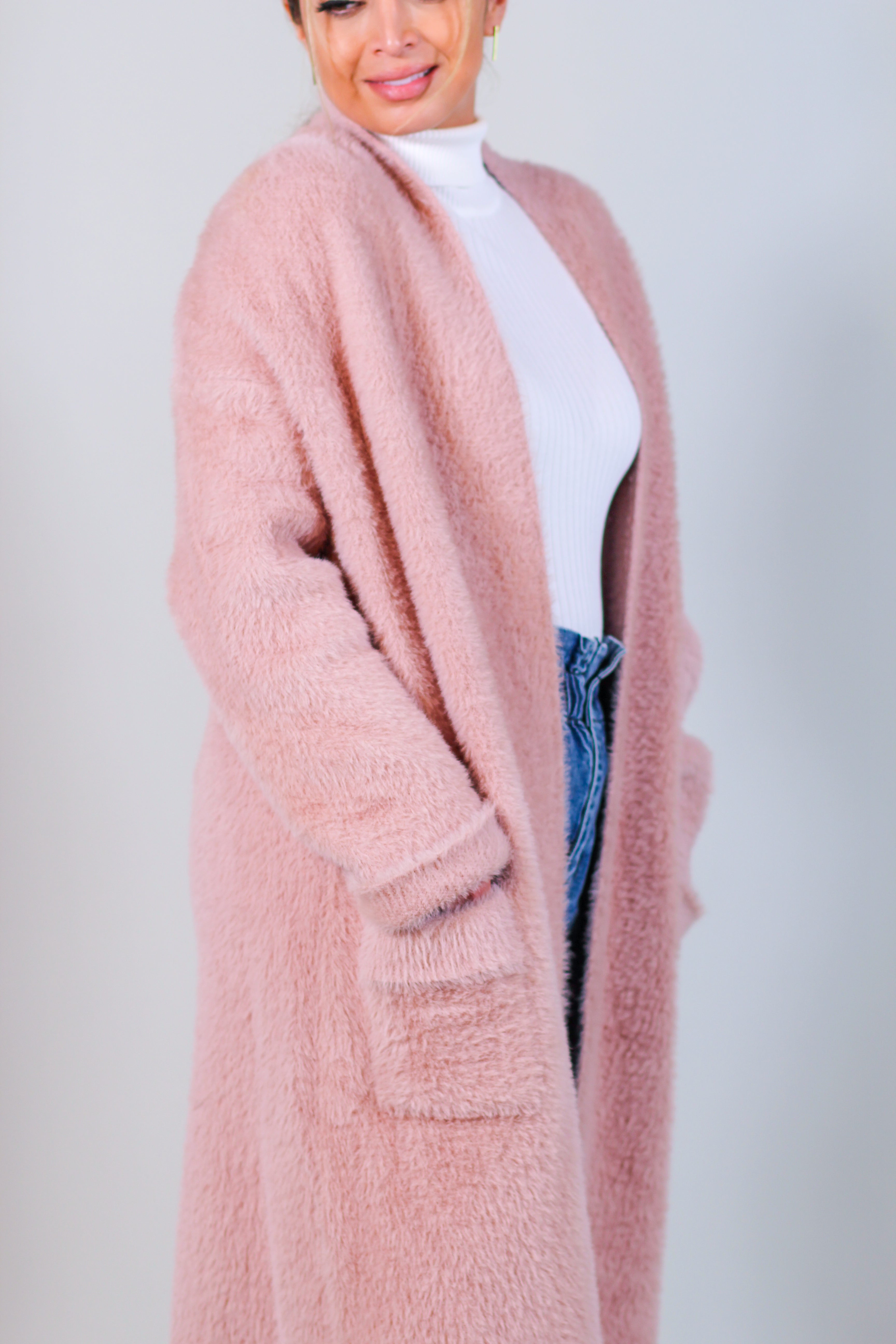 Fuzzy sale duster cardigan