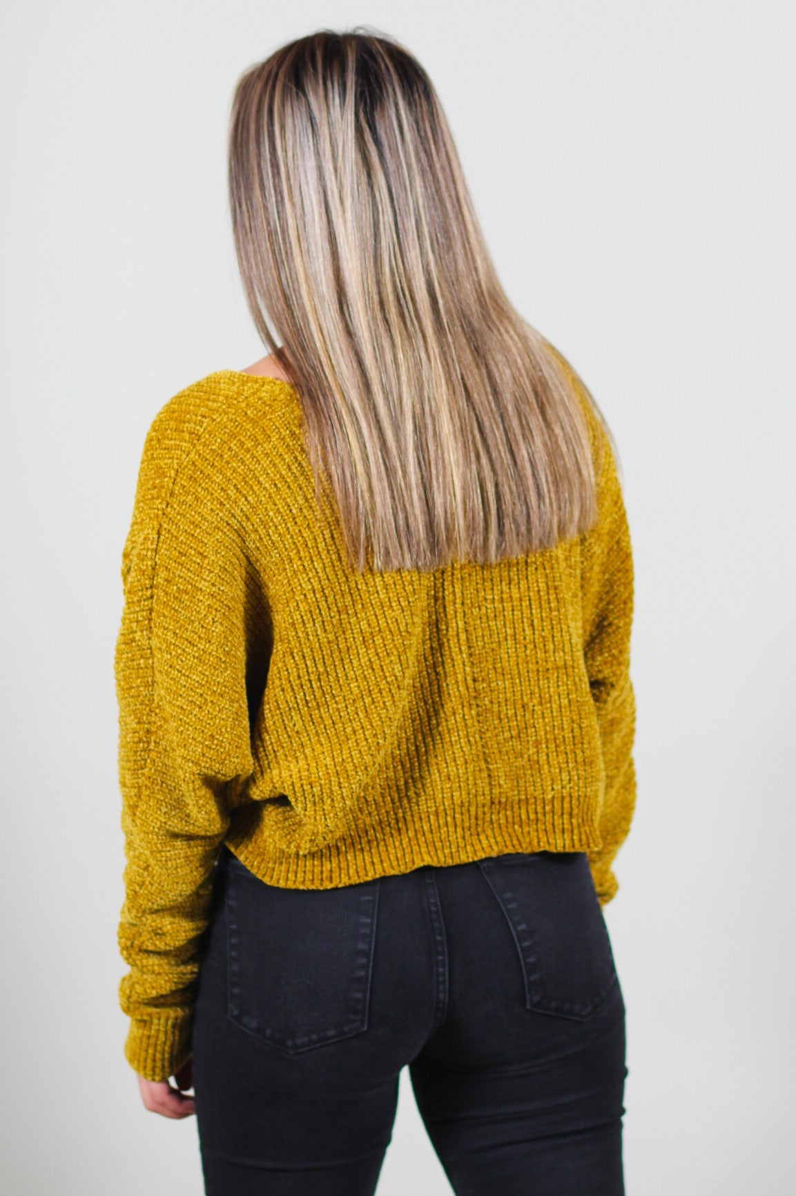Slouchy Chenille  V-Neck Sweater