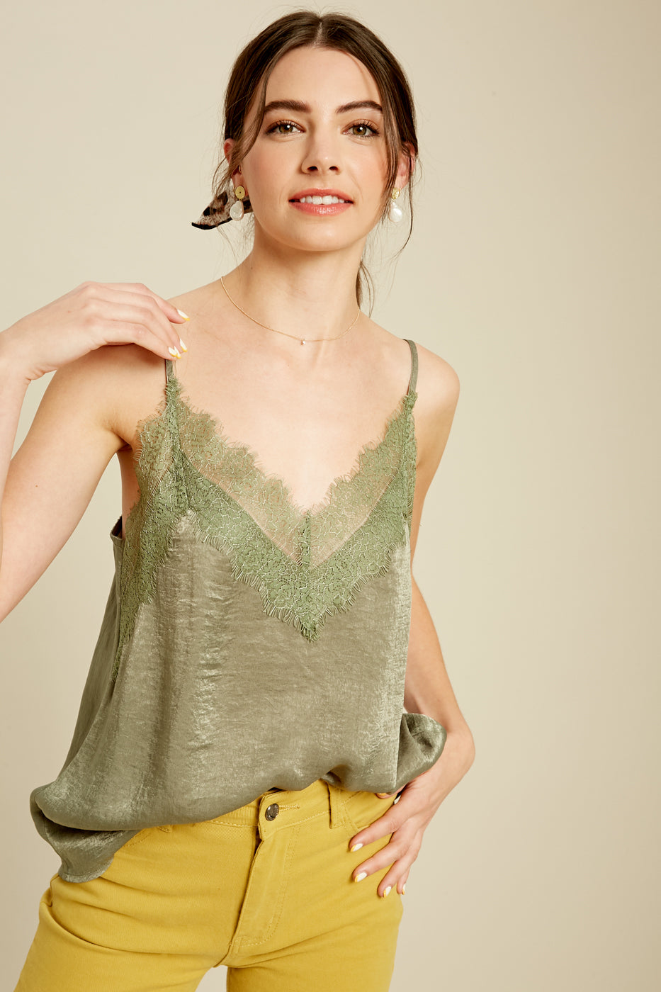 Silky V-neck Camisole Top