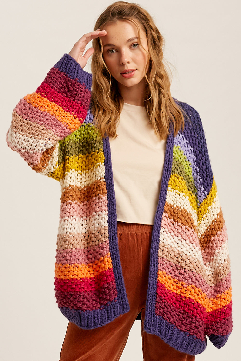 Be Happy Crochet Open Cardigan – Penelope The Label