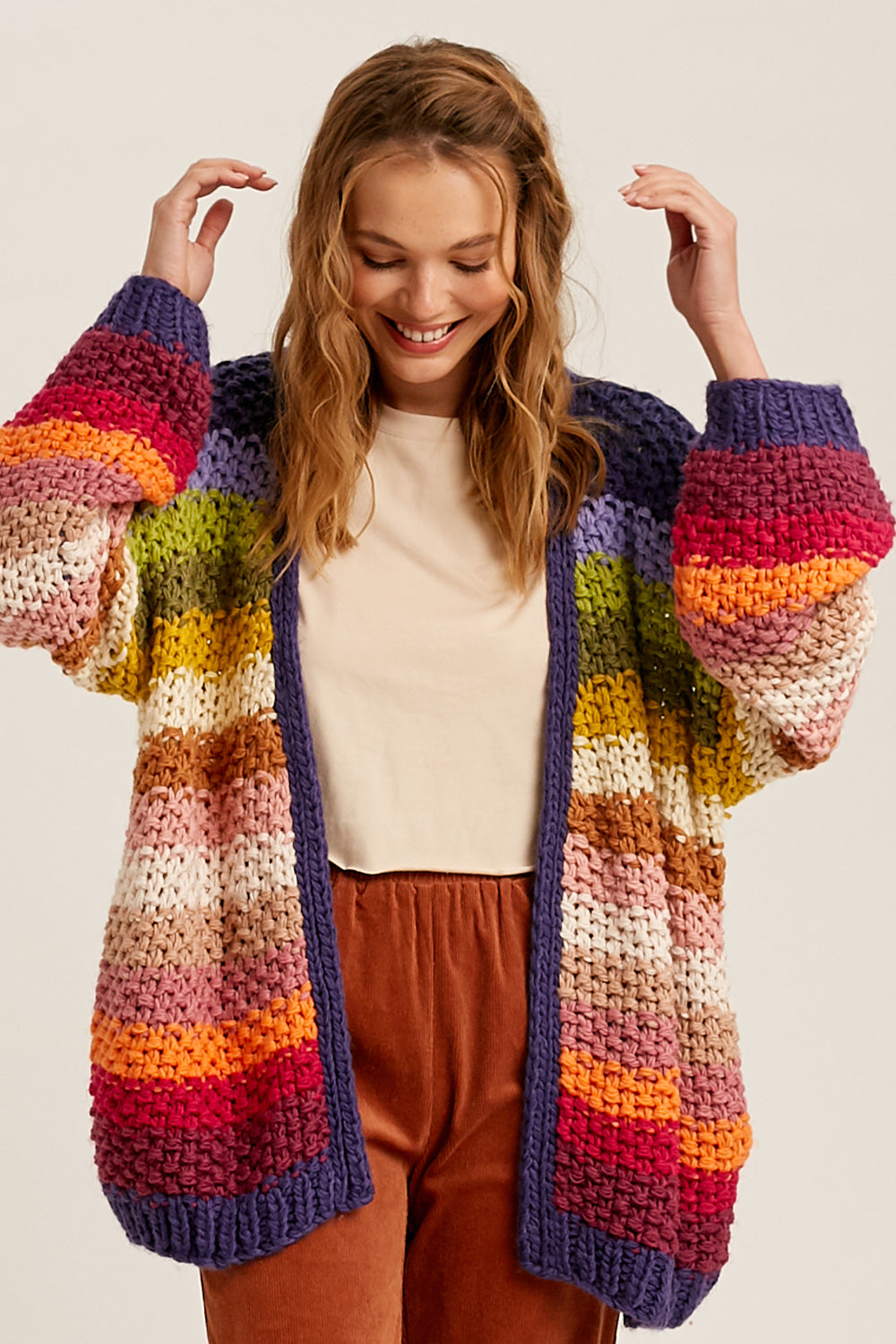Be Happy Crochet Open Cardigan