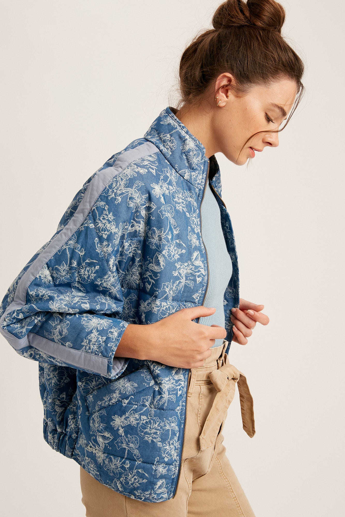 Somedays Lovin Floral Print Long sale Denim Jacket