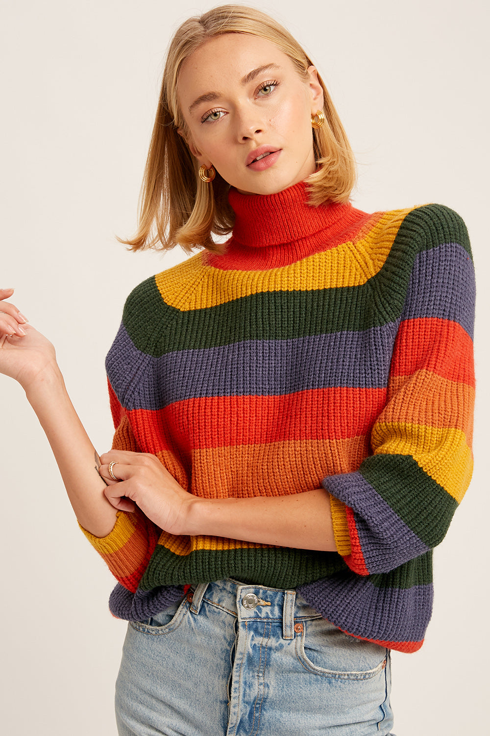 Amber Multi Striped Sweater