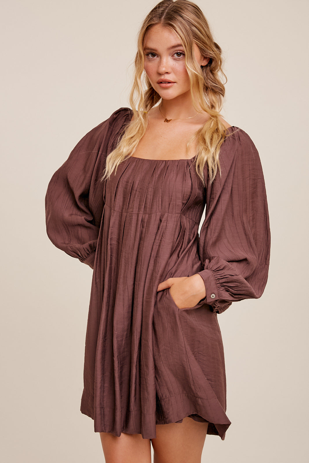 V Neck Babydoll Dress