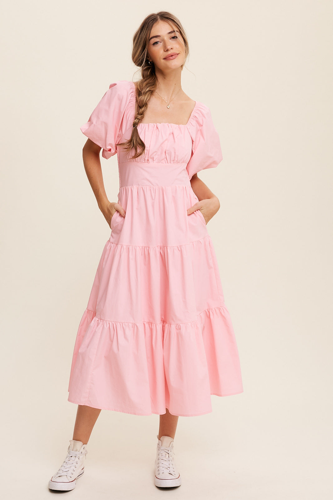 Puff Sleeve Tiered Maxi Dress Penelope The Label Puff Sleeve Tiered Maxi Dress Penelope The Label