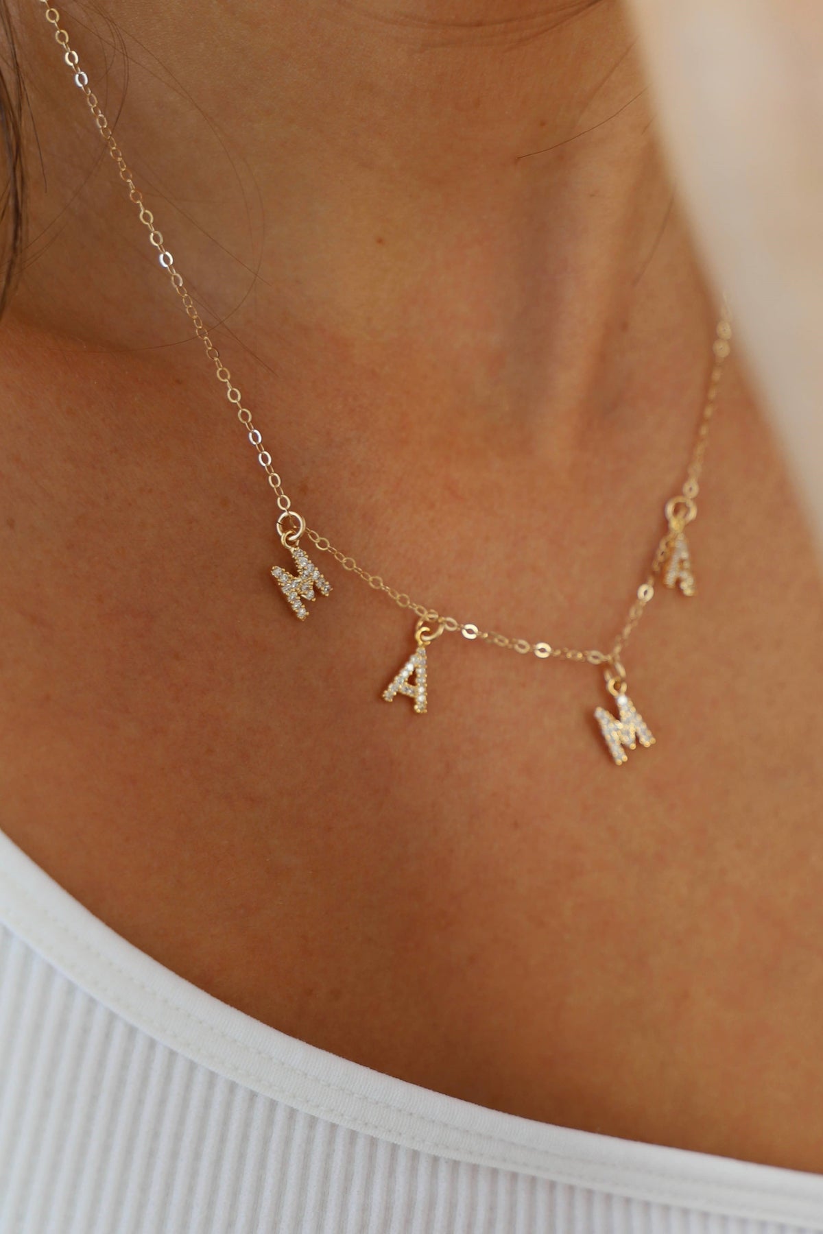 MAMA Necklace (Letter Dangles)