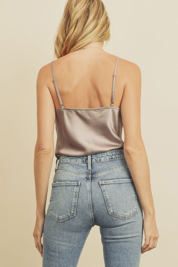 Satin Cowl Neck Cami Bodysuit – Penelope The Label