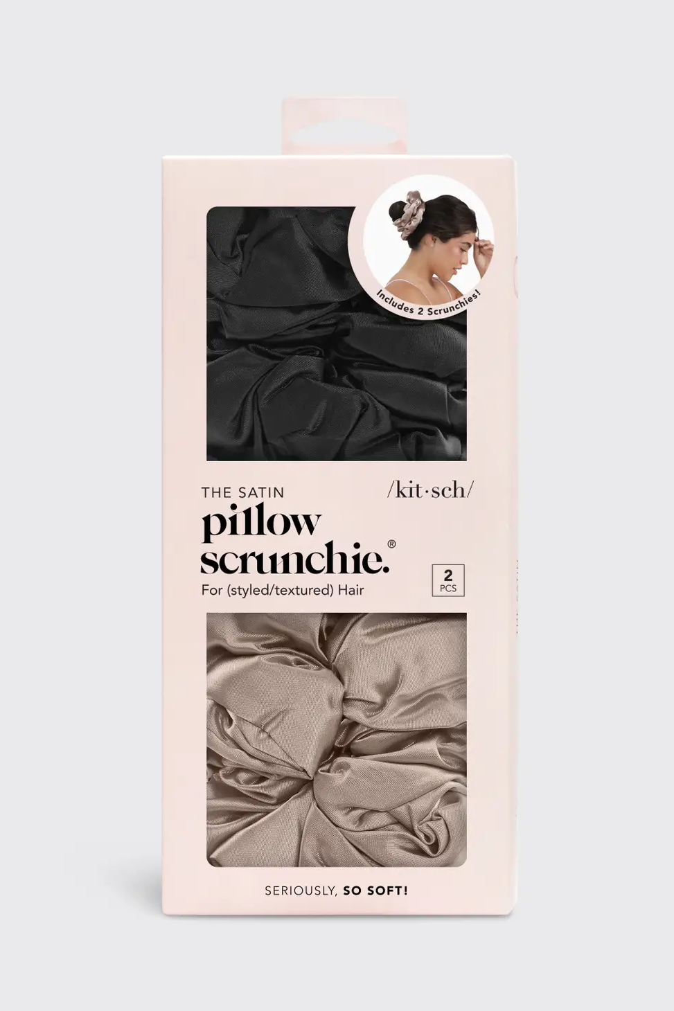 Satin Sleep Pillow Scrunchies - Black/Gold